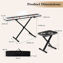 88-Key Digital Piano with Stand Stool and Carrying Bag – White