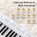88-Key Digital Piano with Stand Stool and Carrying Bag – White