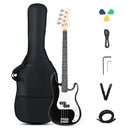 Four-String Electric Bass Guitar with Gig Bag – Black