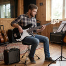 Four-String Electric Bass Guitar with Gig Bag – Black