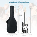 Four-String Electric Bass Guitar with Gig Bag – Black