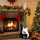 Four-String Electric Bass Guitar with Gig Bag – Black