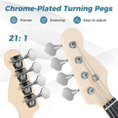 Four-String Electric Bass Guitar with Gig Bag – Black