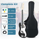 Four-String Electric Bass Guitar with Gig Bag – Black