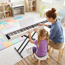88-Key Semi-Weighted Digital Piano with Stand and Pedals – Black & White