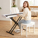 88-Key Semi-Weighted Digital Piano with Stand and Pedals – Black & White