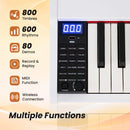 88-Key Semi-Weighted Digital Piano with Stand and Pedals – Black & White