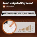 88-Key Semi-Weighted Digital Piano with Stand and Pedals – Black & White