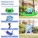 5-in-1 Swing Set with Climbing Net and Basketball Hoop – Multicolour