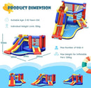 Inflatable Bounce Castle with Long Slide and Pool Area without Blower – Multicolour