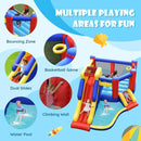 Inflatable Bounce Castle with Long Slide and Pool Area without Blower – Multicolour