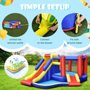 Inflatable Bounce Castle with Long Slide and Pool Area without Blower – Multicolour