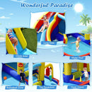 Inflatable Bounce Castle with Curved Water Slide – Multicolour / Without blower