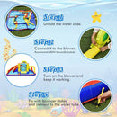 Inflatable Bounce Castle with Curved Water Slide – Multicolour / Without blower