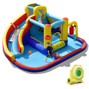 Inflatable Bounce Castle with Curved Water Slide – Multicolour / With 680W blower