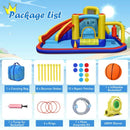 Inflatable Bounce Castle with Curved Water Slide – Multicolour / With 680W blower
