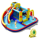 Inflatable Bounce Castle with Curved Water Slide – Multicolour / With 680W blower