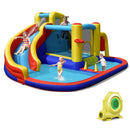Inflatable Bounce Castle with Curved Water Slide – Multicolour / With 680W blower