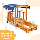 Kids Wooden Playhouse with Slide-In Sandpit – Natural