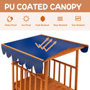 Kids Wooden Playhouse with Slide-In Sandpit – Natural