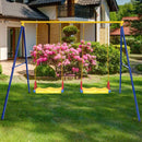 257cm Metal Swing Stand for Two Swings – Yellow & Blue