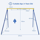 257cm Metal Swing Stand for Two Swings – Yellow & Blue