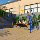 257cm Metal Swing Stand for Two Swings – Yellow & Blue
