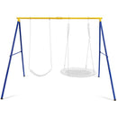 257cm Metal Swing Stand for Two Swings – Yellow & Blue