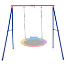 Metal A-Frame Swing Stand with Ground Stakes – Red