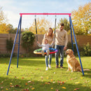 Metal A-Frame Swing Stand with Ground Stakes – Red