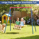 Metal A-Frame Swing Stand with Ground Stakes – Red