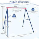 Metal A-Frame Swing Stand with Ground Stakes – Red