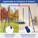 Metal A-Frame Swing Stand with Ground Stakes – Red