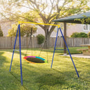 Metal A-Frame Swing Stand with Ground Stakes – Yellow