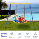 Metal A-Frame Swing Stand with Ground Stakes – Yellow