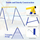 Metal A-Frame Swing Stand with Ground Stakes – Yellow