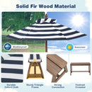 Kids table and bench set with removable umbrella, solid fir wood, and blue cushions for indoor and outdoor activities.