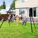 Garden Swing Set with Two Belt Swings and Glider – Blue & Green