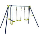 Garden Swing Set with Two Belt Swings and Glider – Blue & Green