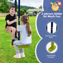 Garden Swing Set with Two Belt Swings and Glider – Blue & Green