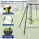 Garden Swing Set with Two Belt Swings and Glider – Blue & Green