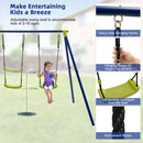 Garden Swing Set with Two Belt Swings and Glider – Blue & Green