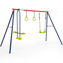 Garden Swing Set with Glider and Gym Rings – Multicolour