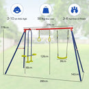 Garden Swing Set with Glider and Gym Rings – Multicolour