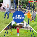 Garden Swing Set with Glider and Gym Rings – Multicolour