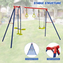 Garden Swing Set with Glider and Gym Rings – Multicolour
