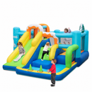 Winter-Themed Inflatable Bounce Castle with Slide and Ball Games – Multicolour / Without blower