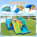 Winter-Themed Inflatable Bounce Castle with Slide and Ball Games – Multicolour / With 680W blower