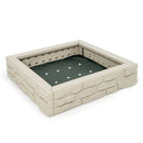 Kids Square Sandpit with Cover and Liner – White