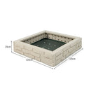 Kids Square Sandpit with Cover and Liner – White